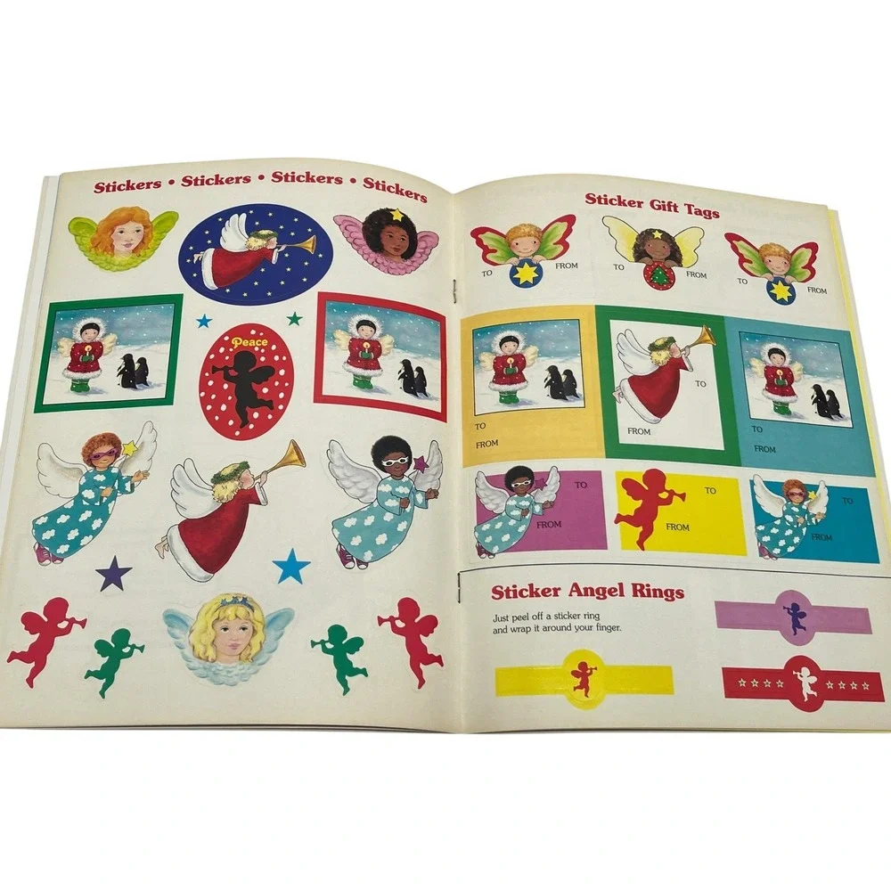Vintage Christmas Angels Cutouts Book Scholastic 1995 Unused Stickers